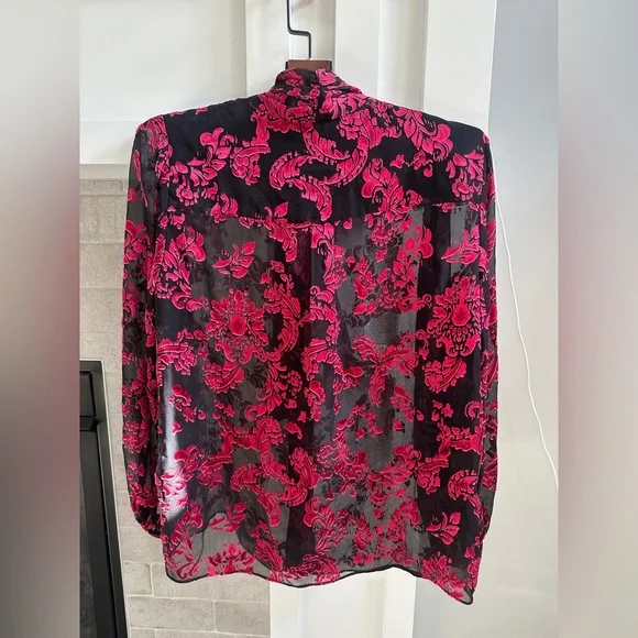 ALICE OLIVIA JEANNIE BURNOUT TOP BLOUSE| size small - Picture 3 of 6